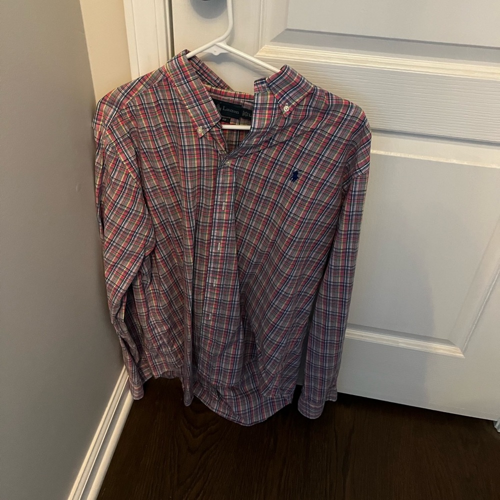 Mens button down short. Polo Ralph Lauren. Large.
